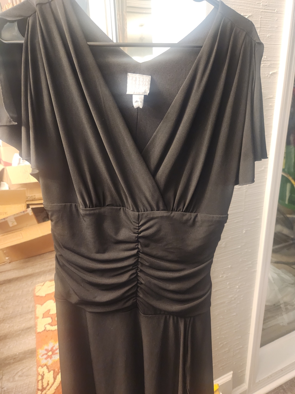 Rabbit Rabbit Rabbit Black V-Neck Ruched High-Low Dress - Picture 2 of 8